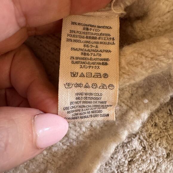 Free People Stormy Pullover Wool Alpaca Blend Sweater in Oatmeal Heather Size M - Picture 8 of 9